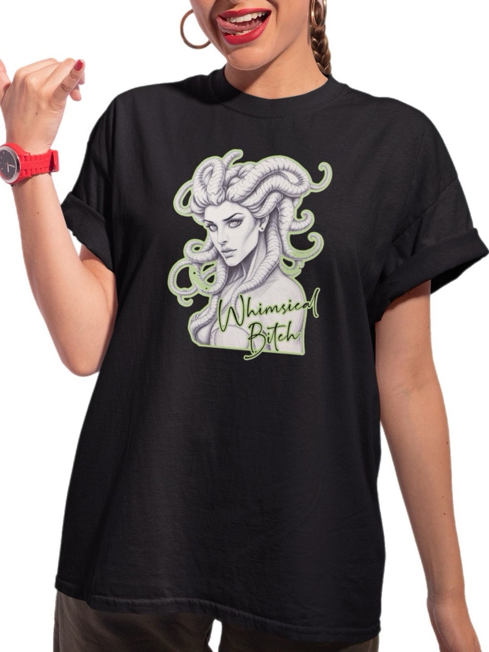Whimsical Medusa Graphic Tee The Blind Medium Original Shirt